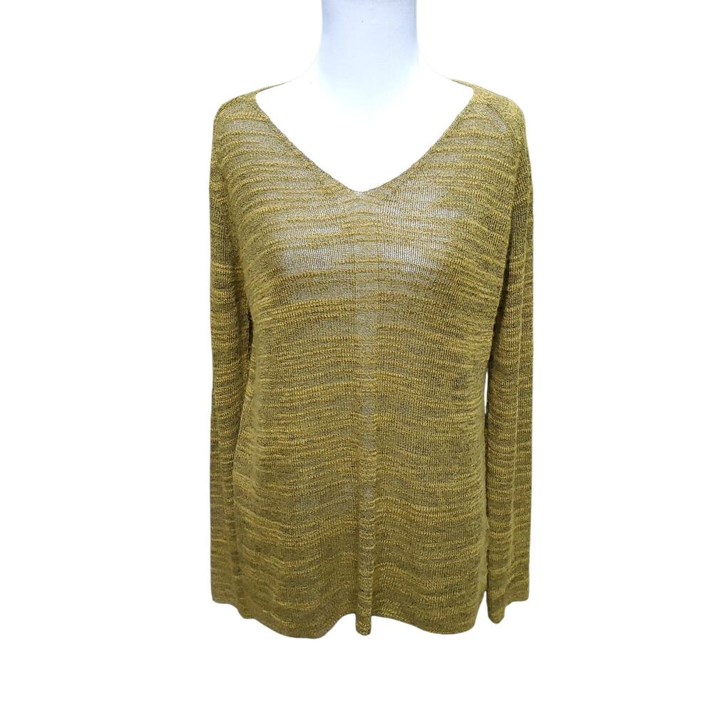 Eileen Fisher V-neck Sweater Baby Alpaca Wool Blend Quiet Luxury Minimalist Sz S